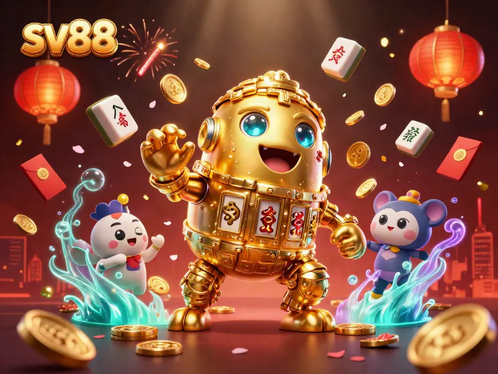 Experience thrilling gaming adventures with sv88's rich casino elements, featuring vibrant golden visuals and dynamic gameplay.