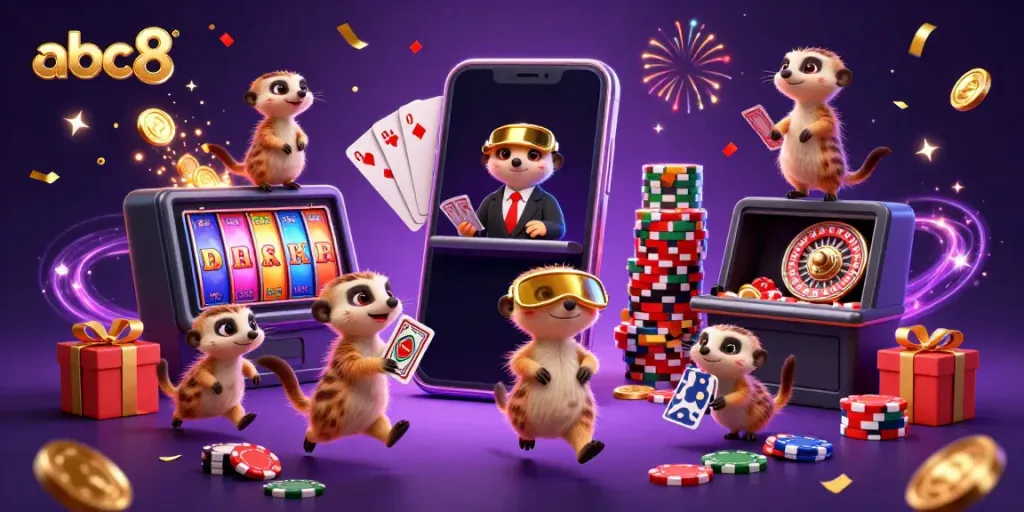 Celebrate your wins with abc8 at this lively casino featuring meerkat characters and dynamic games.