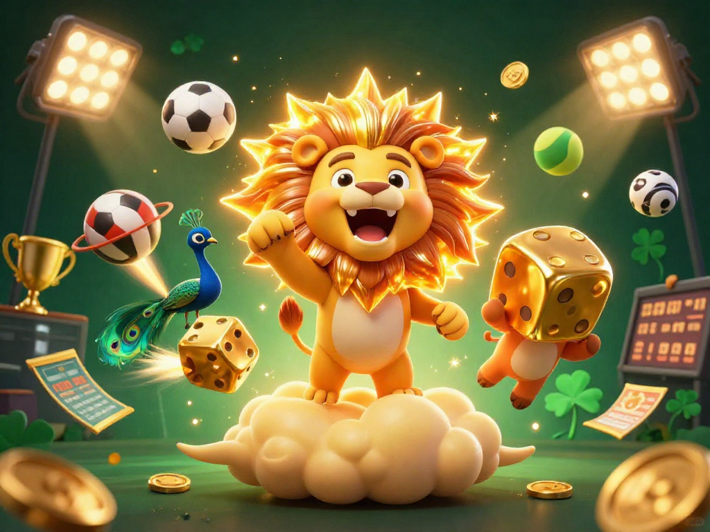 Gioca su siti non AAMS con l'illustrazione di un leone sole che ruggisce e dadi dorati.