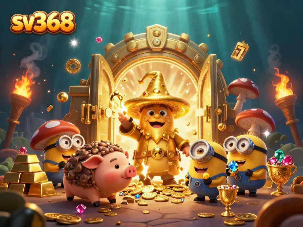 Experience excitement with sv368's magical gold-filled realm, featuring enchanting characters and treasure.