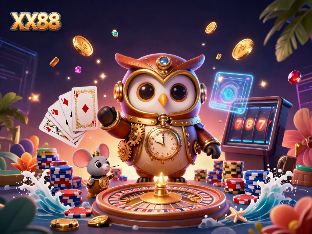 Play the exciting casino games at XX88 with vibrant characters and dynamic prizes.