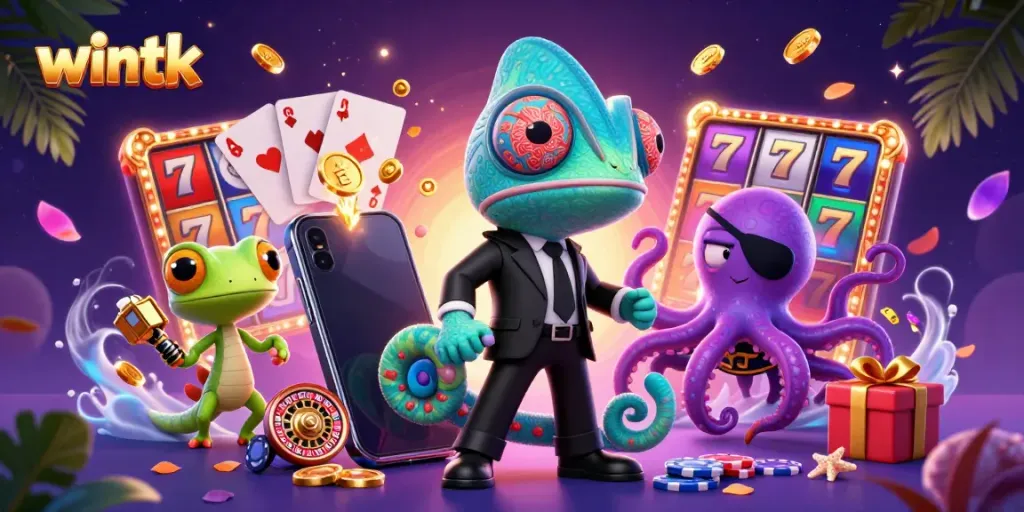 Experience thrilling gameplay with wintk, featuring vibrant 3D elements in a dynamic casino scene.