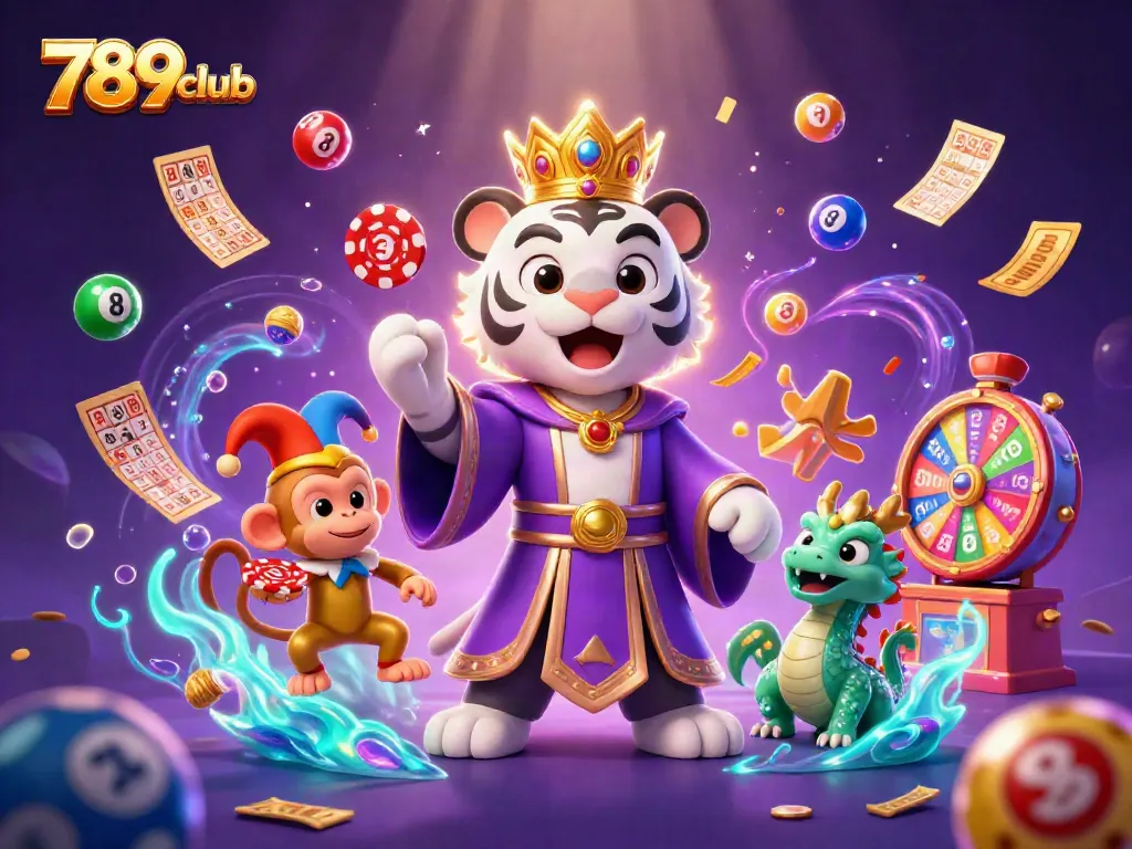 Engage in 789club's thrilling lottery with vibrant characters and dynamic winning elements.