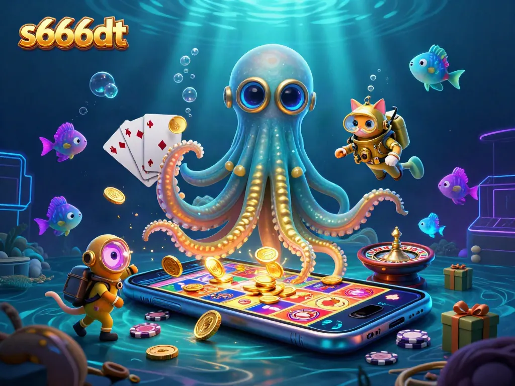 Experience thrilling wins with s666dt's slot games, showcased in a vibrant underwater scene.