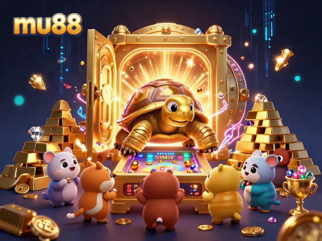 Experience the vibrant gaming world of mu88 with a fun illustration of lively casino elements.