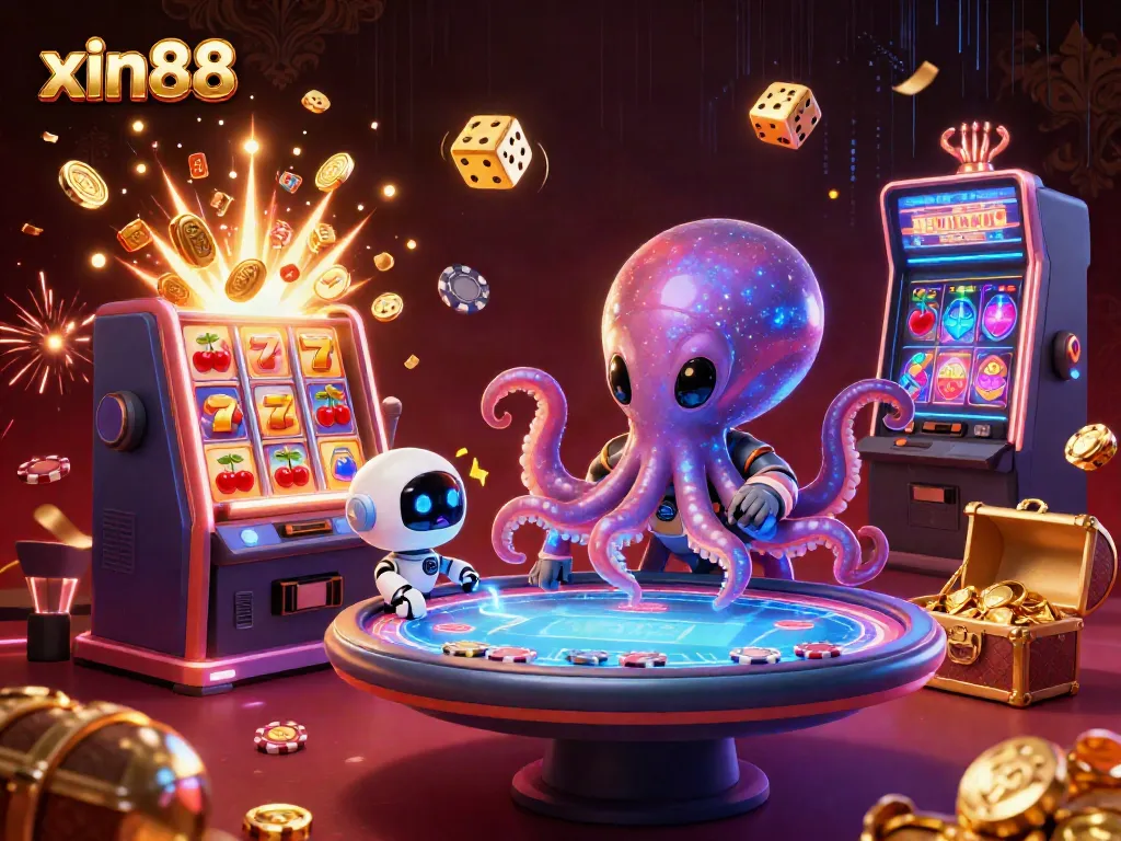 Experience exciting gameplay at xin88 with a vibrant alien-themed digital casino scene featuring immersive poker elements.