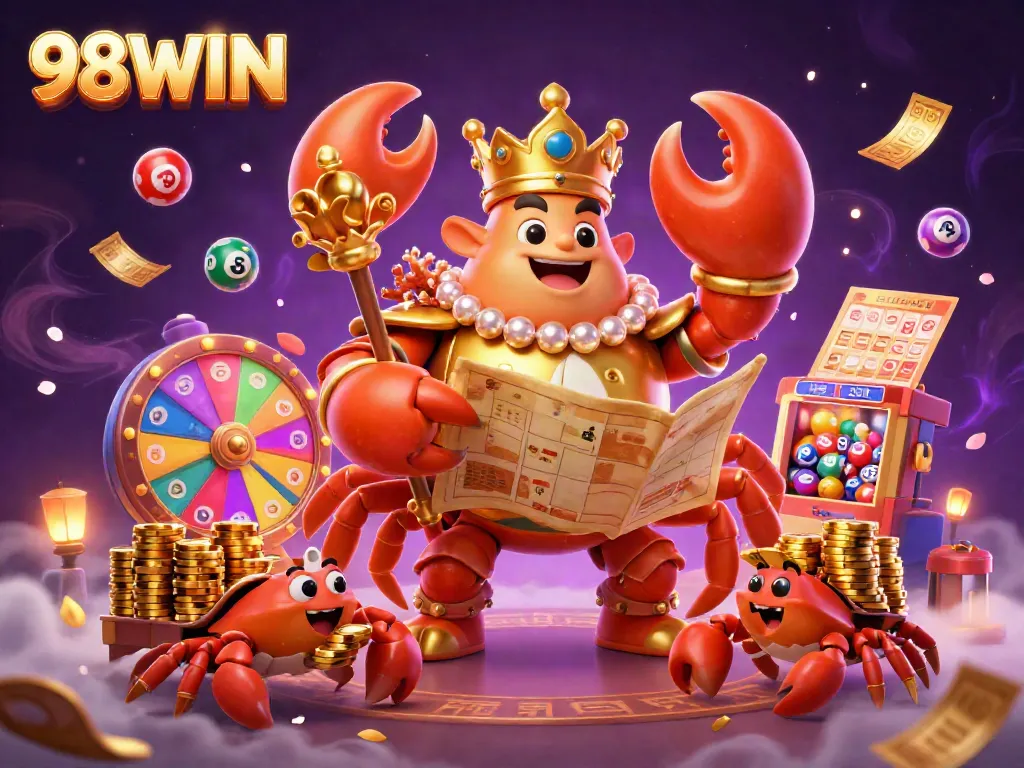 Engage in thrilling luck at 98WIN with a vibrant display of games, including lottery elements.