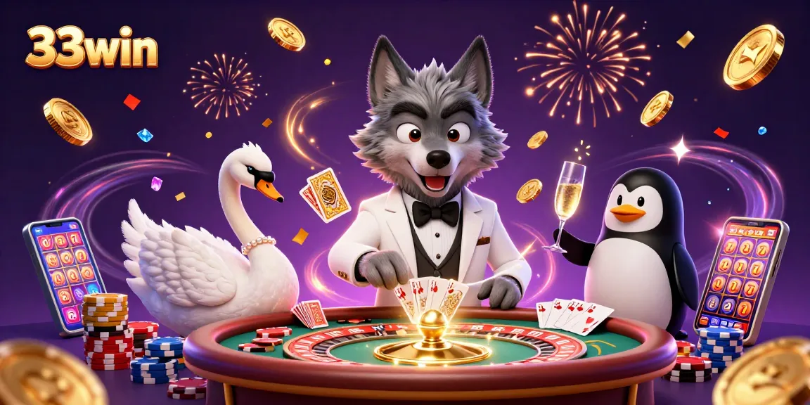 Experience thrilling gaming action at 33win casino with lavish characters and vibrant visuals.