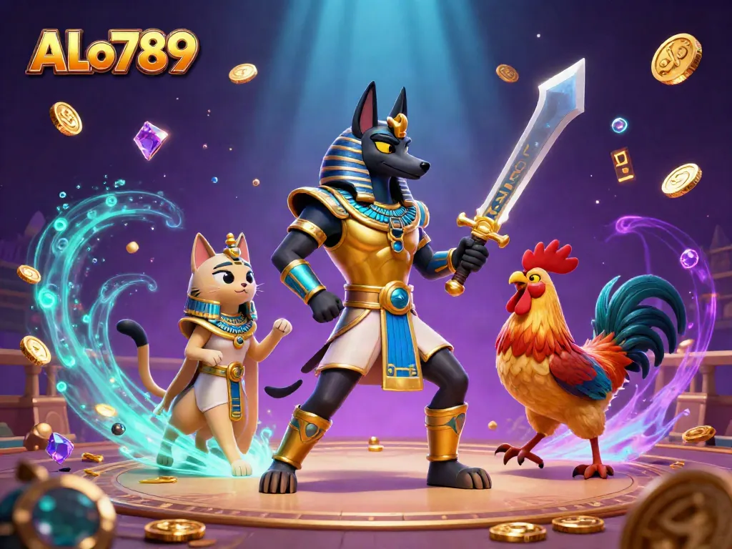 Experience the thrill of cockfighting at ALo789, with dynamic characters and casino elements.