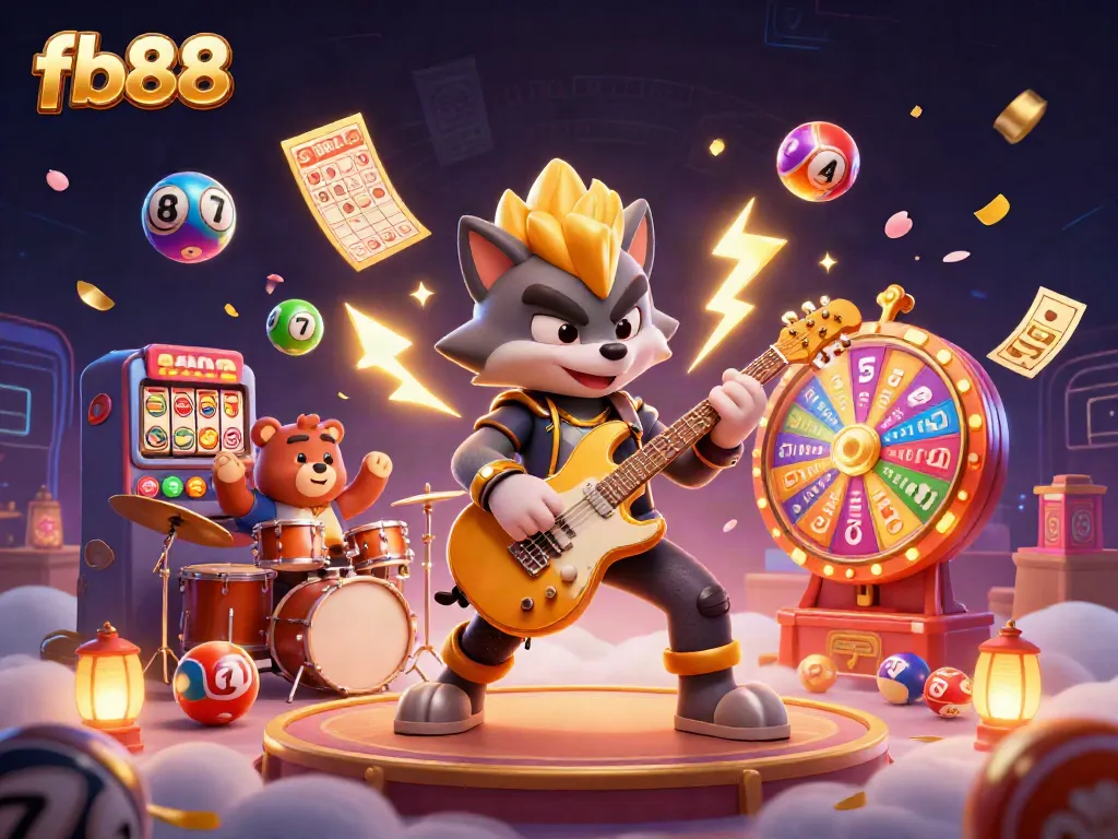 Experience the dynamic energy of fb88 with vibrant 3D casino characters and gaming elements.