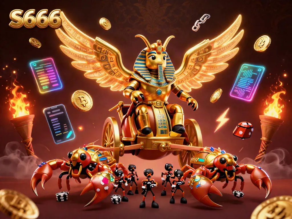 Win big with S666 through a vibrant, action-packed casino-themed illustration featuring unique characters and immersive elements.
